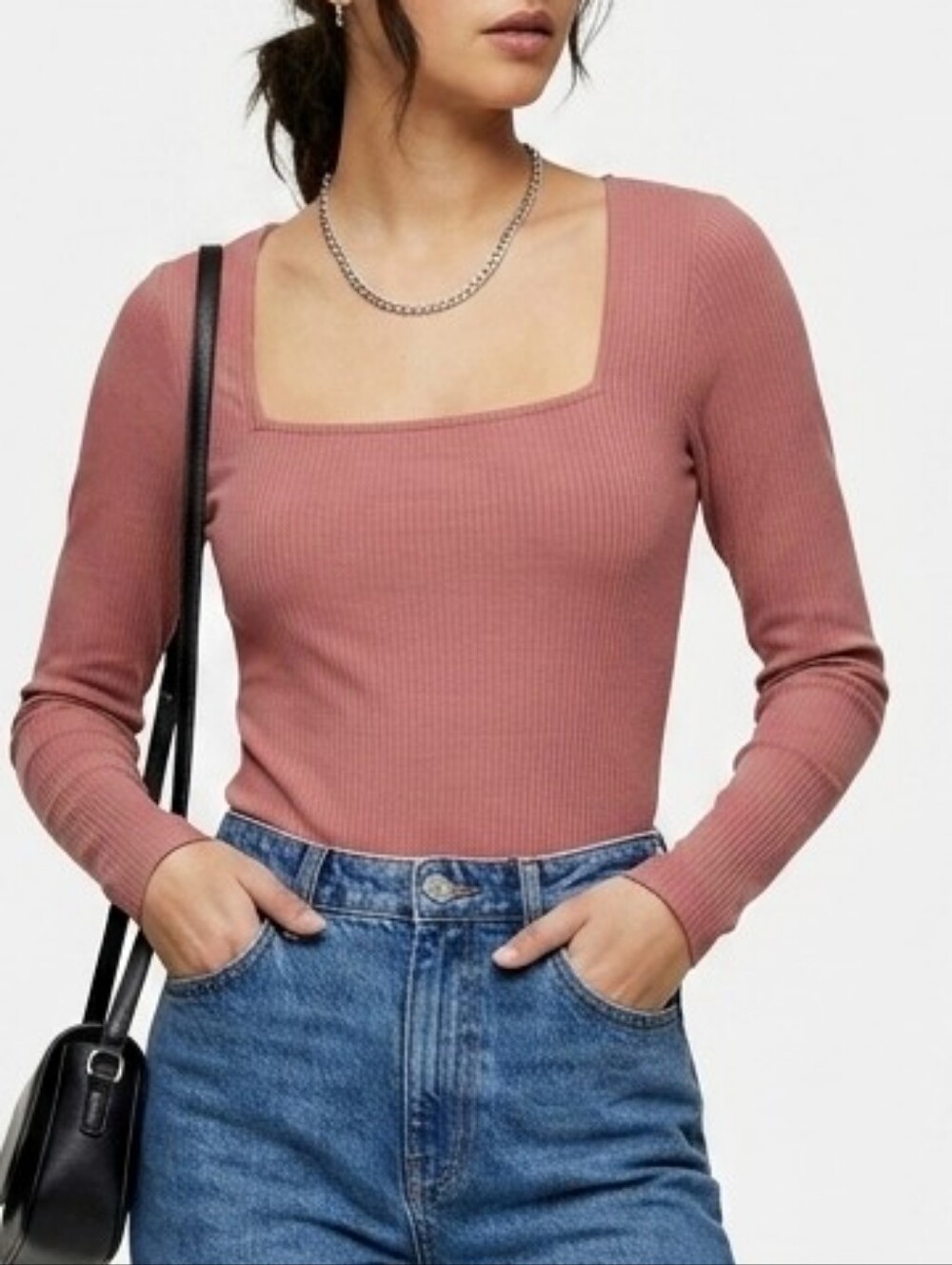 Old Navy Dusty Rose Ribbed Top - Medium